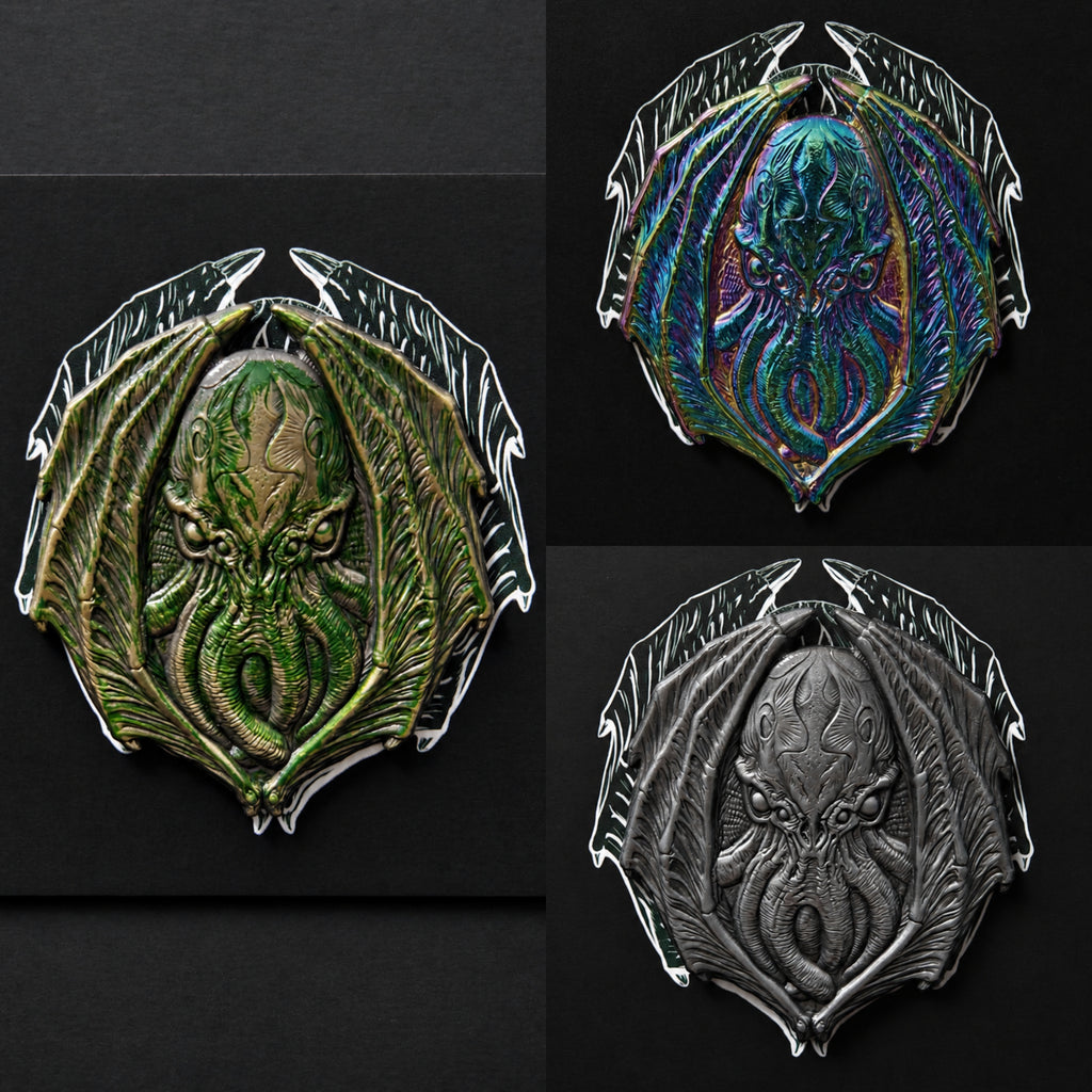 Cthulhu Metal Fridge Magnet Set — 3-Piece Collection