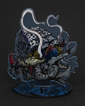Evil God Gatanothor-inspired acrylic display stand with a dark tentacled creature design