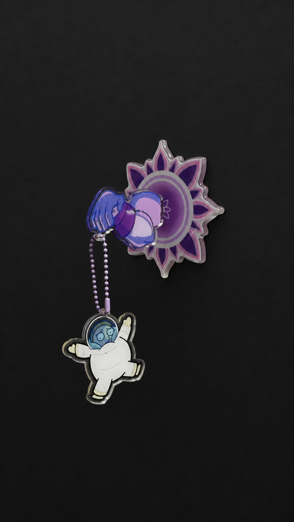 Morty Fan-Made Acrylic Fridge Magnet with Bead Chain