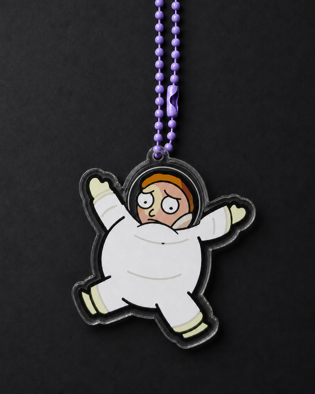 Morty Fan-Made Acrylic Fridge Magnet with Bead Chain