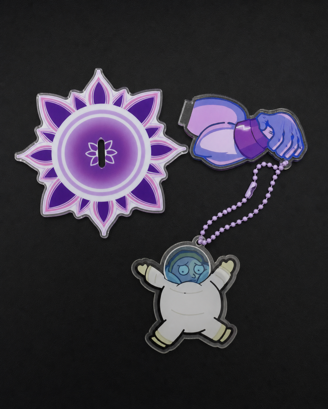 Morty Fan-Made Acrylic Fridge Magnet with Bead Chain
